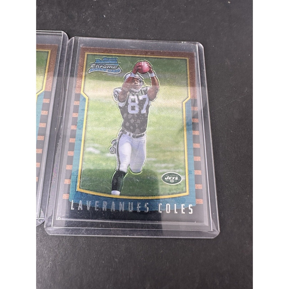 2000 Bowman Chrome Refractor Laveranues Coles RC #192 New York Jets Lot of 2